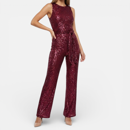 Sparkly Ladies One Piece Jumpsuit With Belt