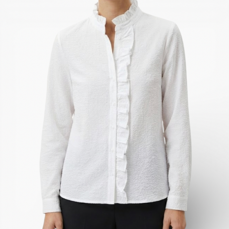 Ladies Frilly Short Sleeve Top - Luxivelle