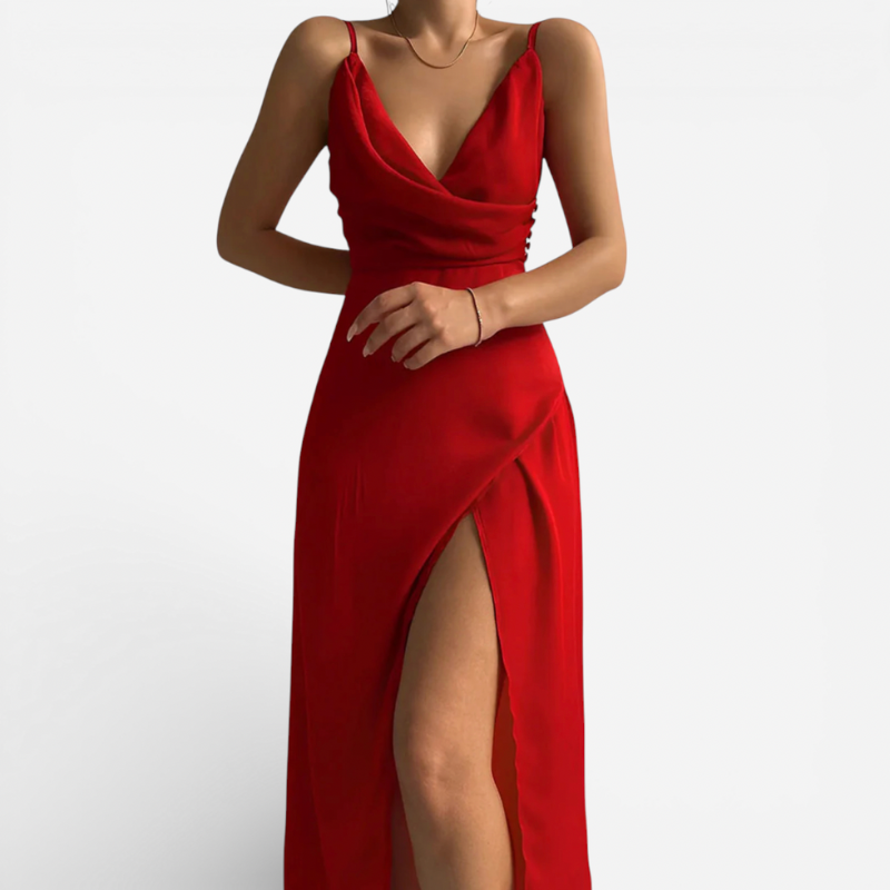 Elegant V Neck Formal Women's Party Dress