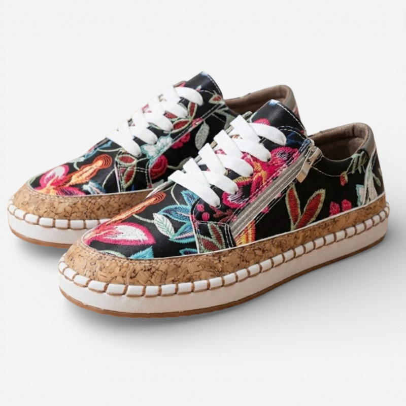 Ladies Pretty Flower Pattern Shoes