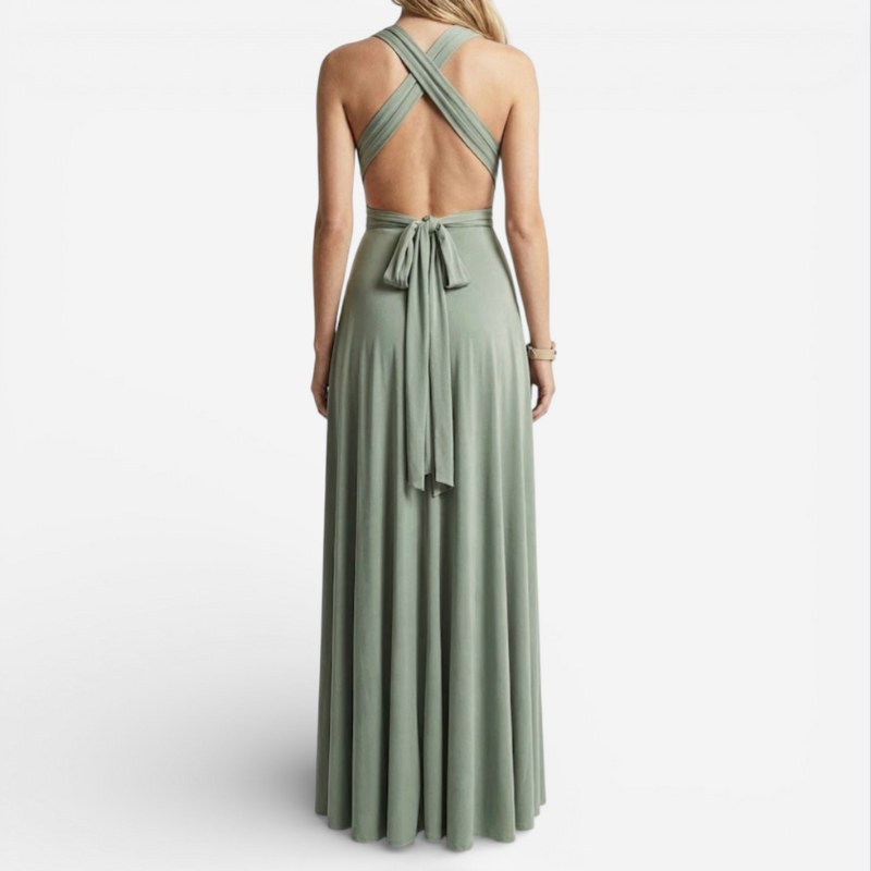 Elegant Long V Neck Evening Gown Dress
