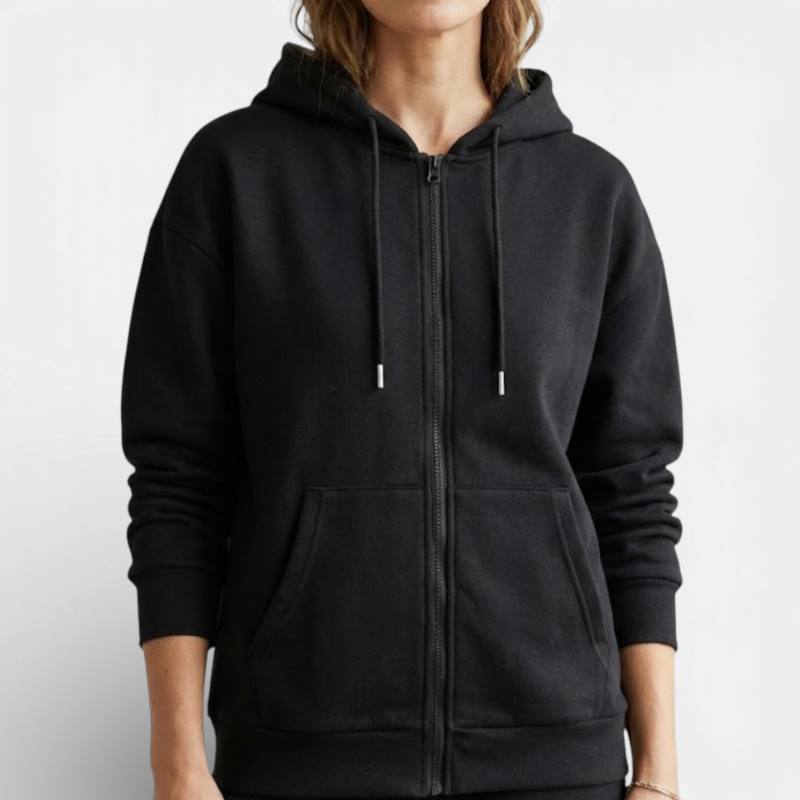 Ladies' Fleece Zip Hooded Jacket