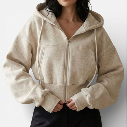 Ladies' Fitted Zip Hooded Sweatshirt