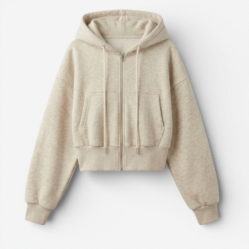 Ladies' Fitted Zip Hooded Sweatshirt - Luxivelle
