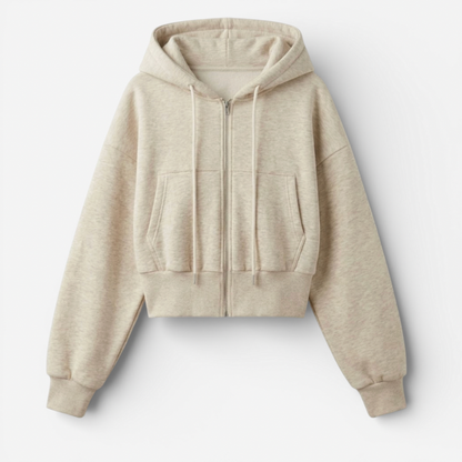 Ladies' Fitted Zip Hooded Sweatshirt - Luxivelle