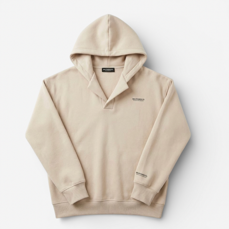 Ladies' Casual Cross Over Hooded Top