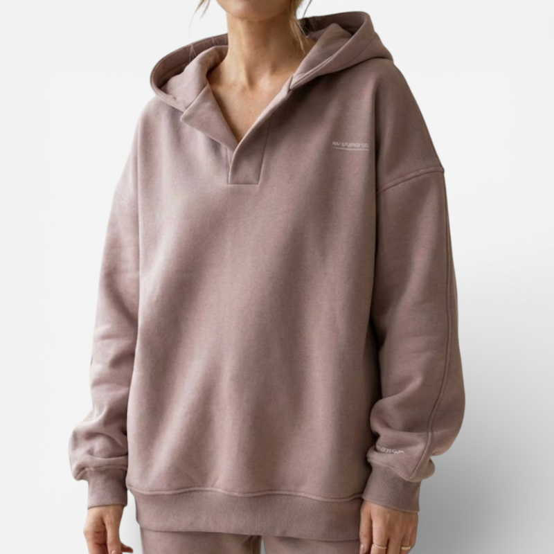 Ladies' Casual Cross Over Hooded Top