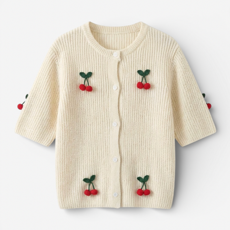 Ladies Red Open Front Sweater - Luxivelle