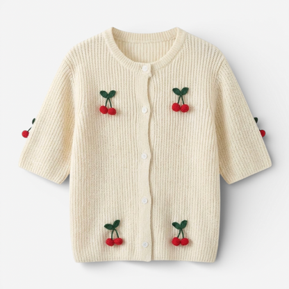 Ladies Red Open Front Sweater - Luxivelle