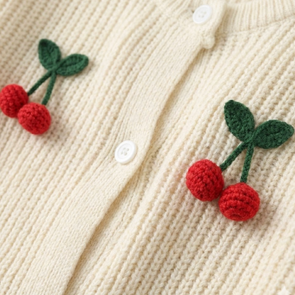 Ladies Red Open Front Sweater