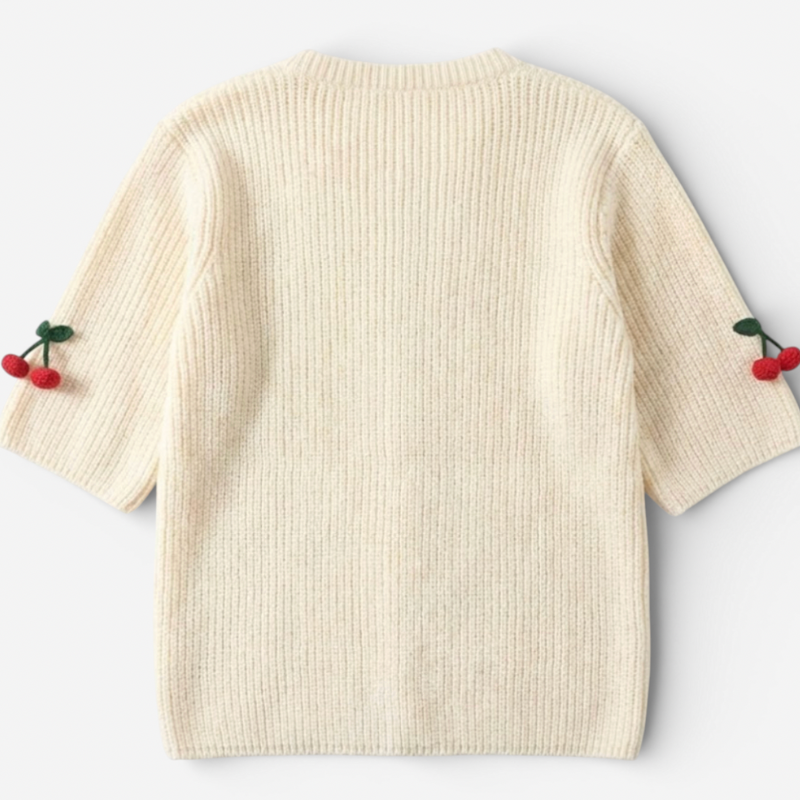 Ladies Red Open Front Sweater