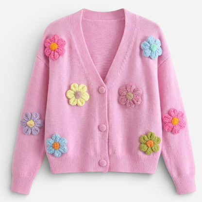 Ladies Floral Open Front Cardigan