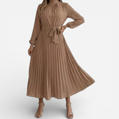 Elegant Long Evening Dress With Sash Waist