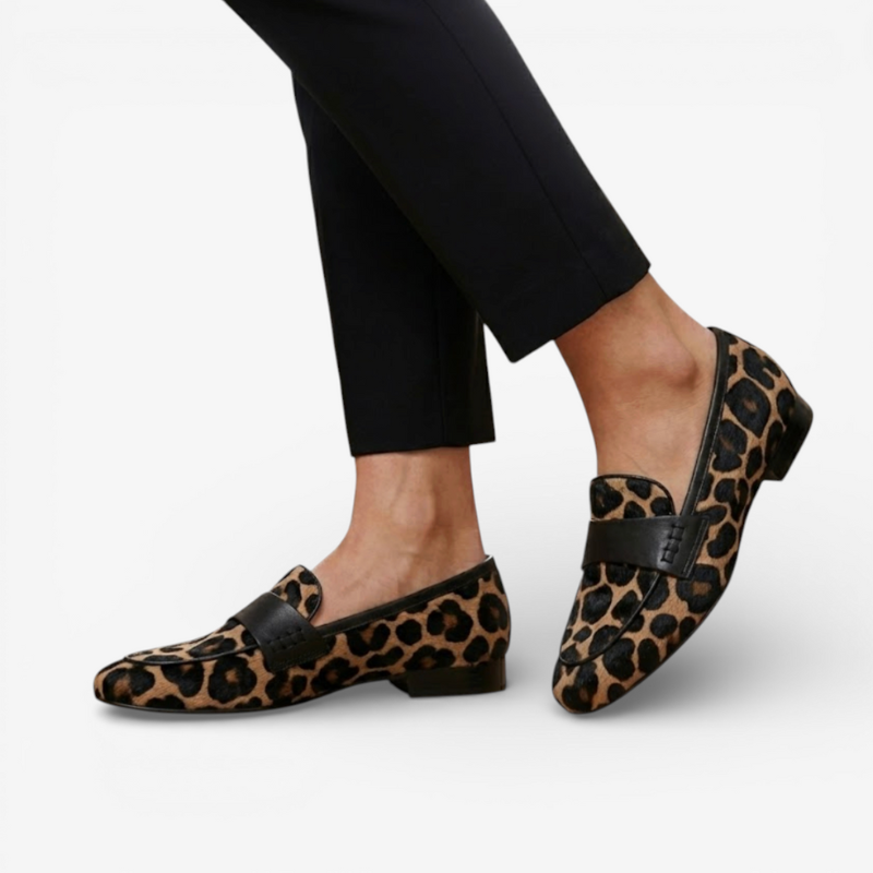 Ladies Fashion Leopard Slip On Shoes