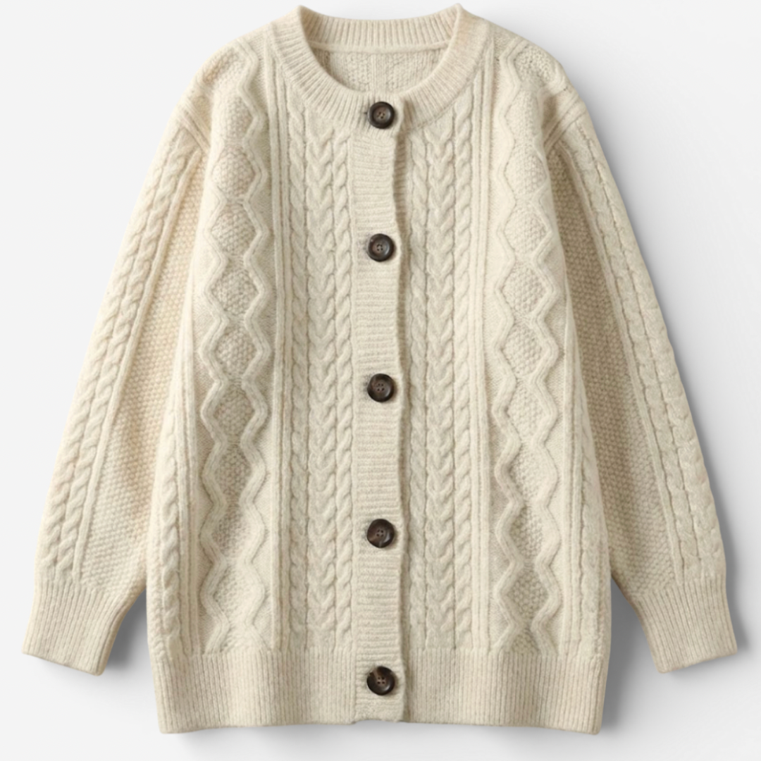 Soft Crew Neck Knit Cardigan for Women - Luxivelle