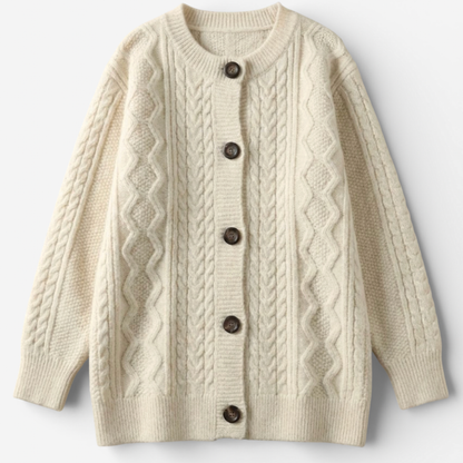 Soft Crew Neck Knit Cardigan for Women - Luxivelle