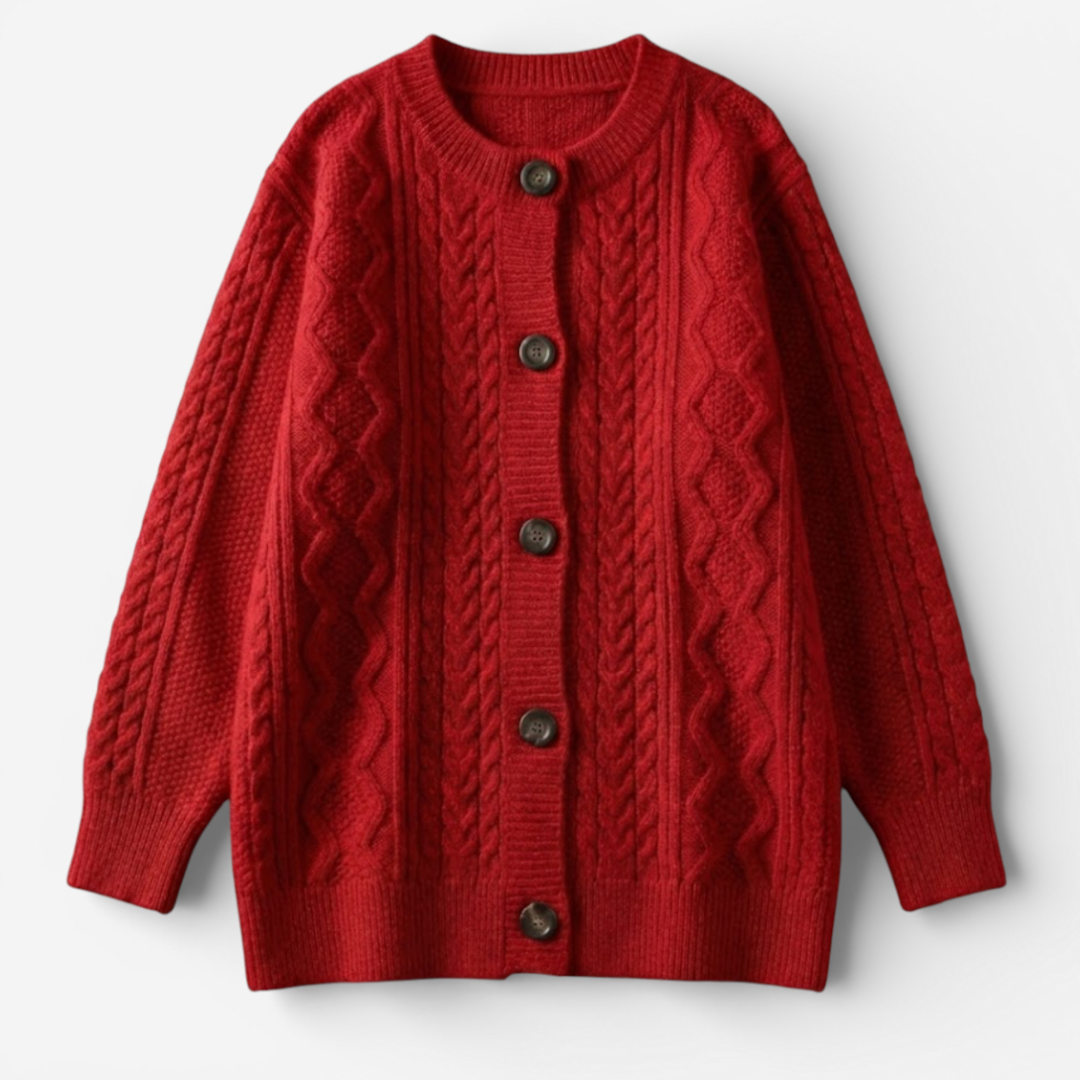 Soft Crew Neck Knit Cardigan for Women