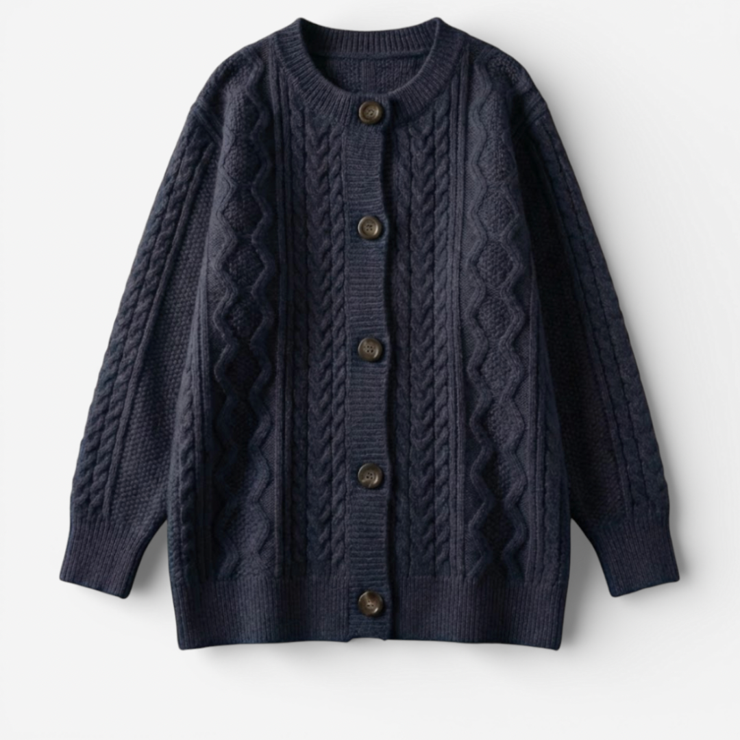 Soft Crew Neck Knit Cardigan for Women