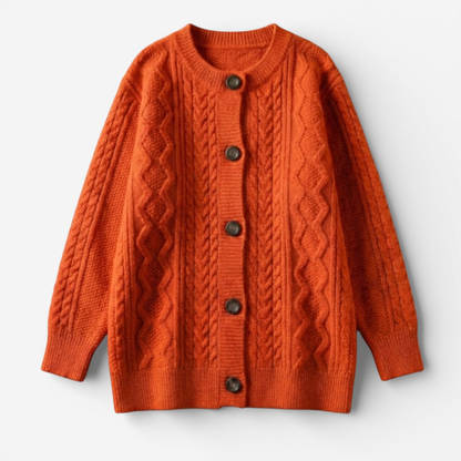 Soft Crew Neck Knit Cardigan for Women