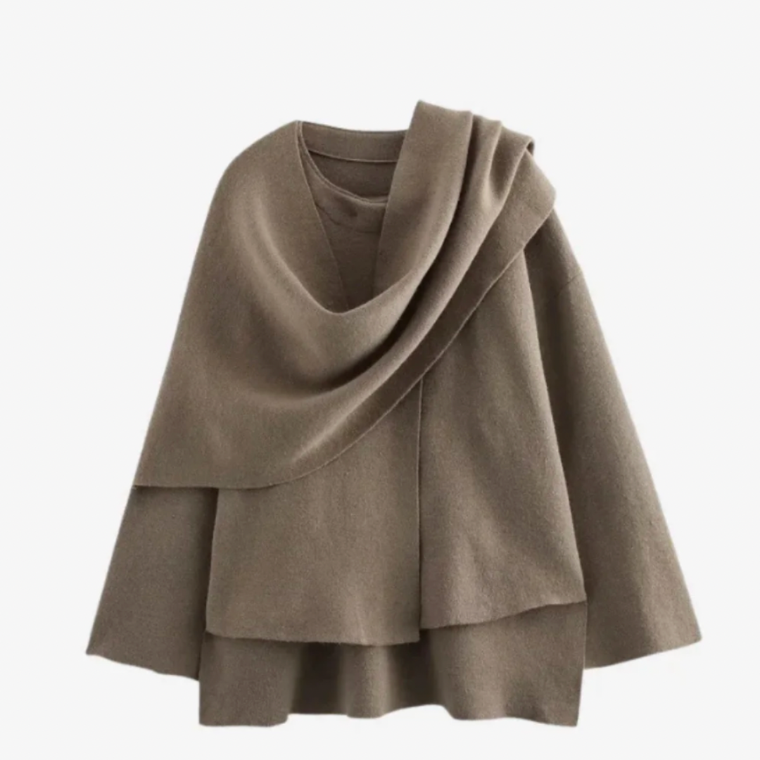 Cozy Women's Cable Knit Coat with Scarf - Luxivelle