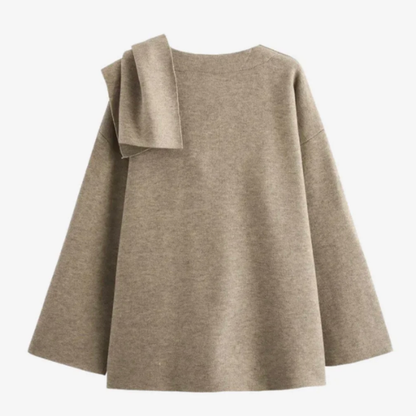 Cozy Women's Cable Knit Coat with Scarf