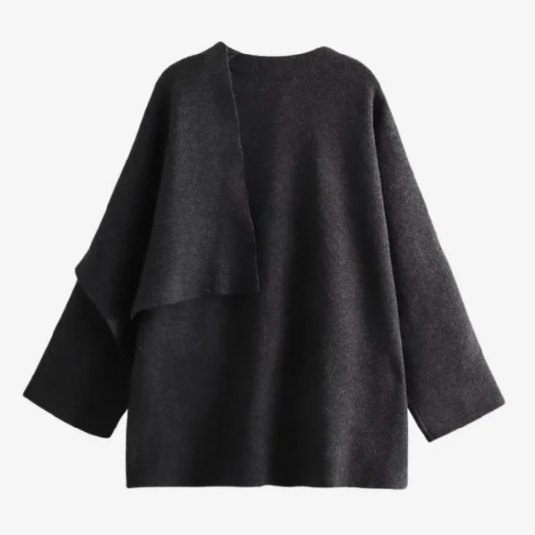 Cozy Women's Cable Knit Coat with Scarf