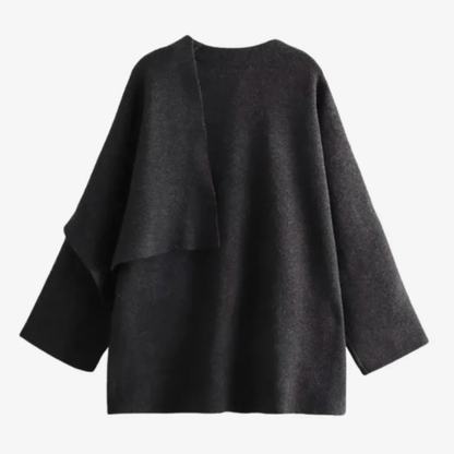Cozy Women's Cable Knit Coat with Scarf