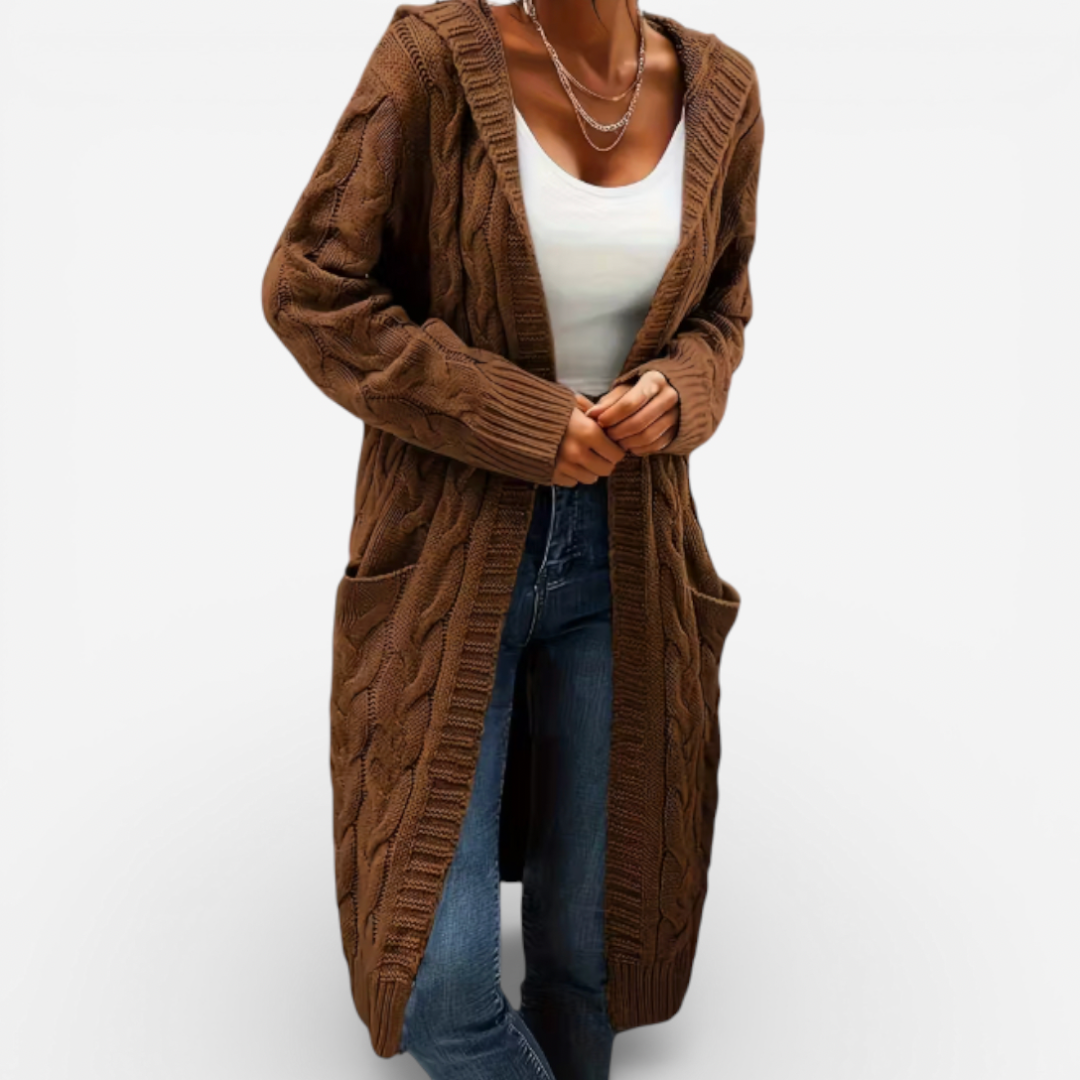 Oversized Hooded Women's Cardigan Sweater