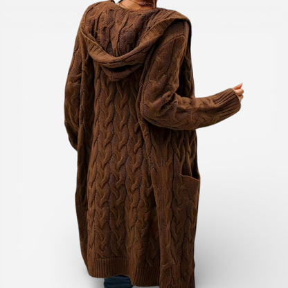 Oversized Hooded Women's Cardigan Sweater