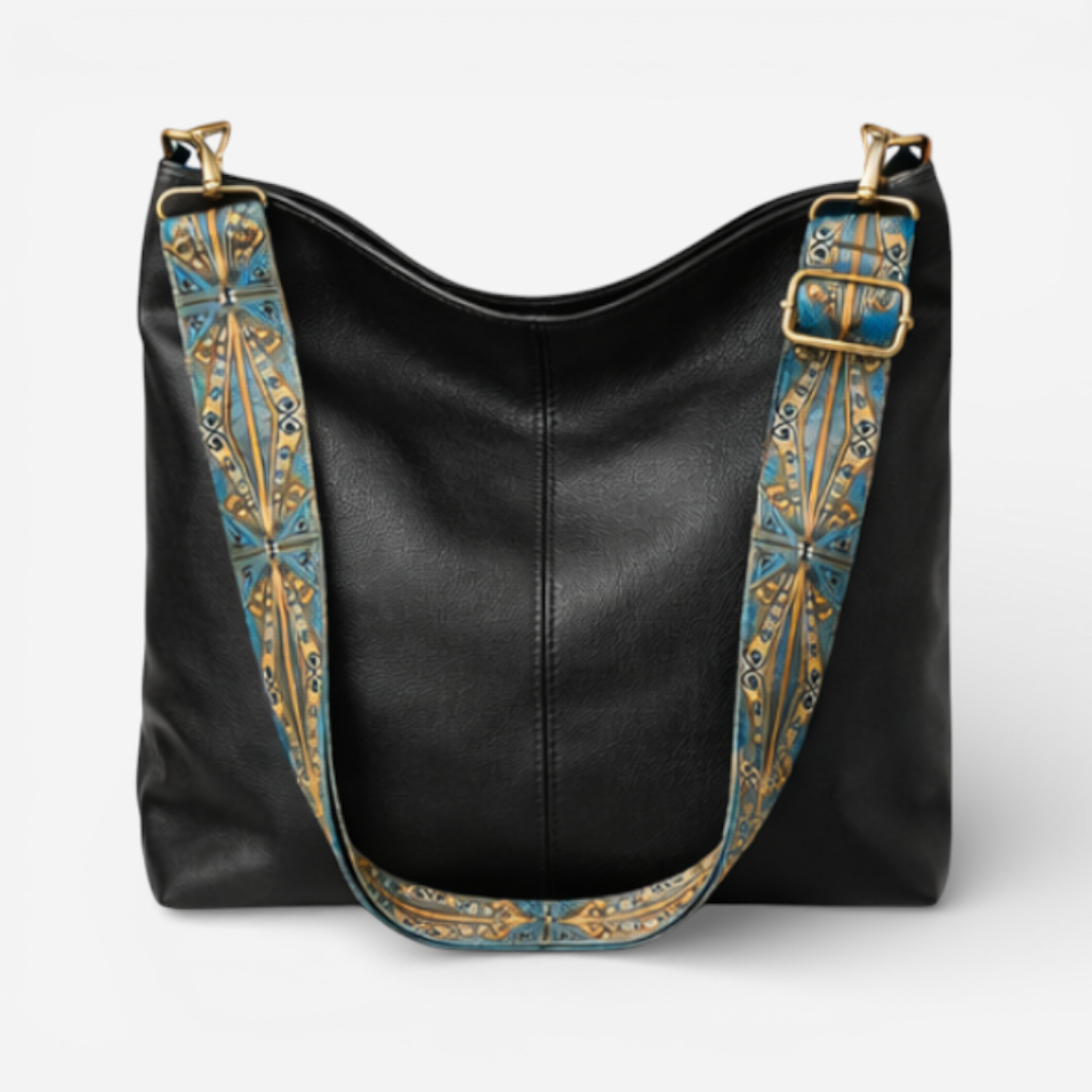 Large Leather Shoulder Handbag With Adjustable Strap