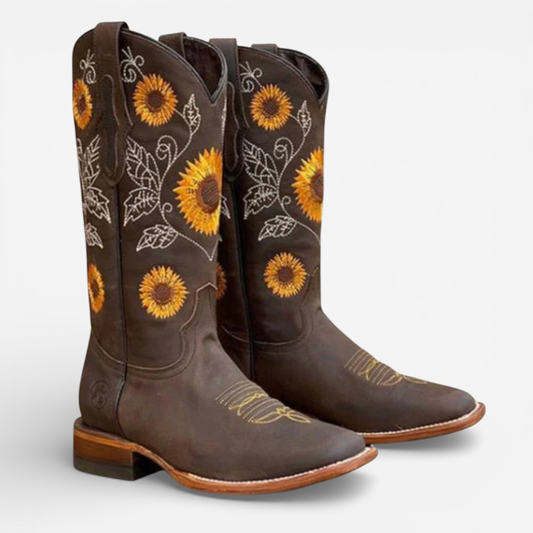 Ladies Floral Ankle Boots - Luxivelle