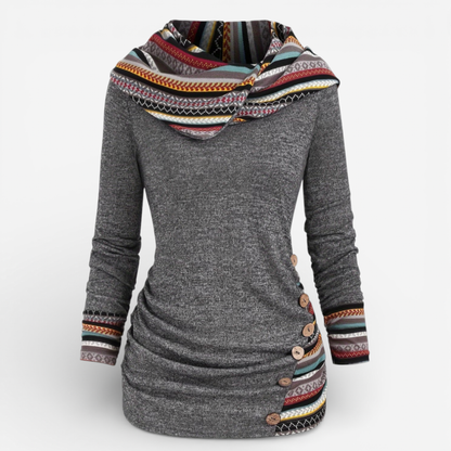 Oversized Women's Hooded Sweatshirt Top - Luxivelle