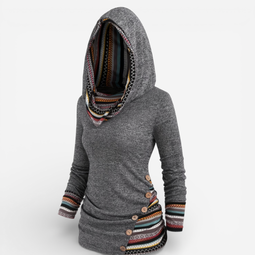 Oversized Women's Hooded Sweatshirt Top