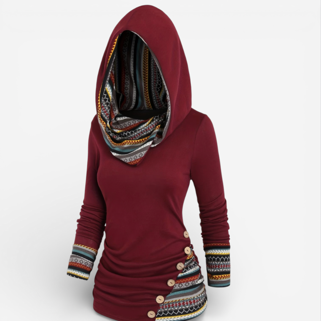 Oversized Women's Hooded Sweatshirt Top
