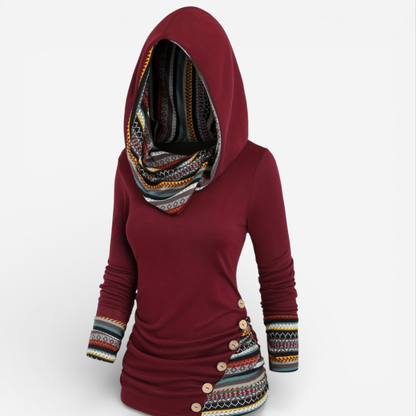 Oversized Women's Hooded Sweatshirt Top