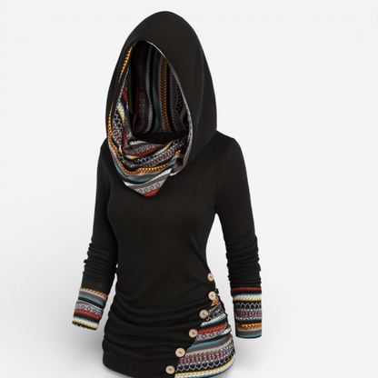 Oversized Women's Hooded Sweatshirt Top