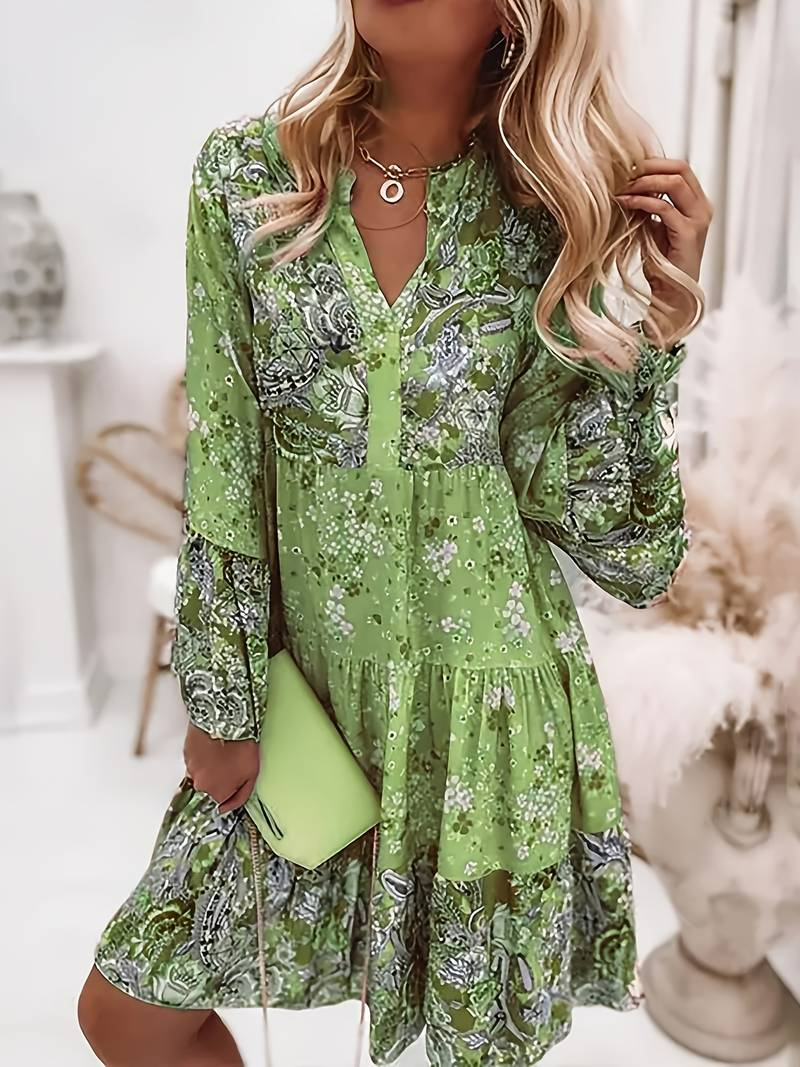 Vibrant Floral Long Summer Dress for Women