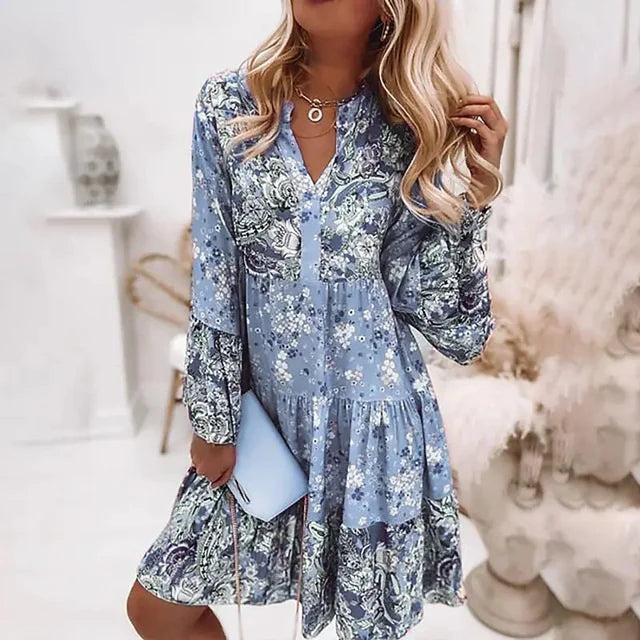 Vibrant Floral Long Summer Dress for Women