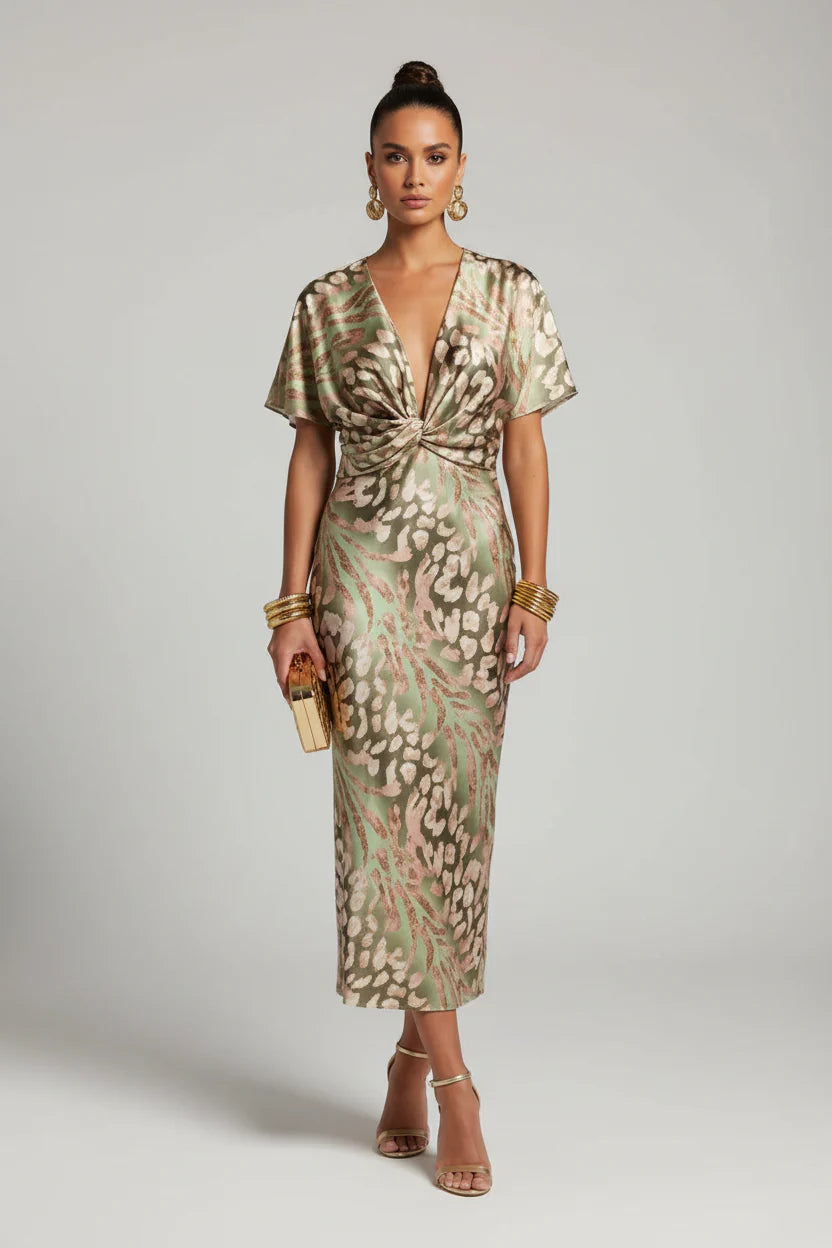 Green Floral Maxi Dress for Women - Luxivelle