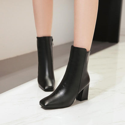 Classic Black Leather Ankle Boots