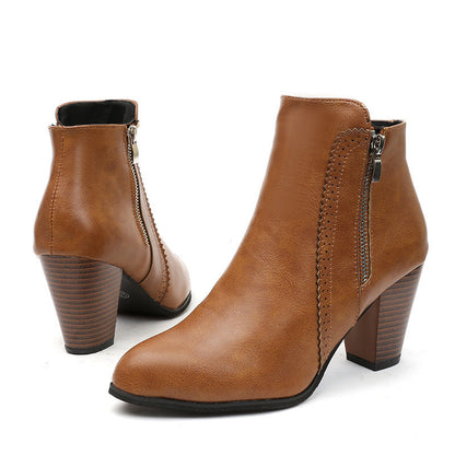 Classic Leather Ankle Boots for Women