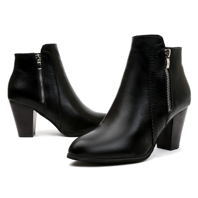 Classic Leather Ankle Boots for Women