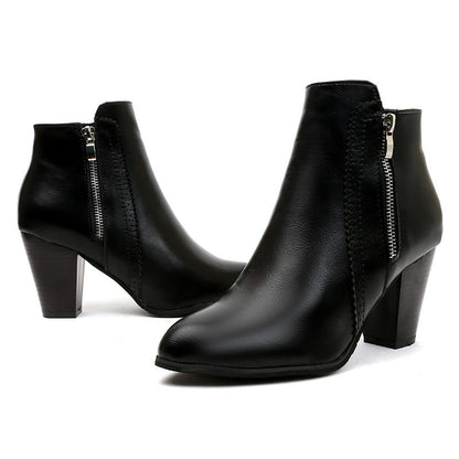 Classic Leather Ankle Boots for Women