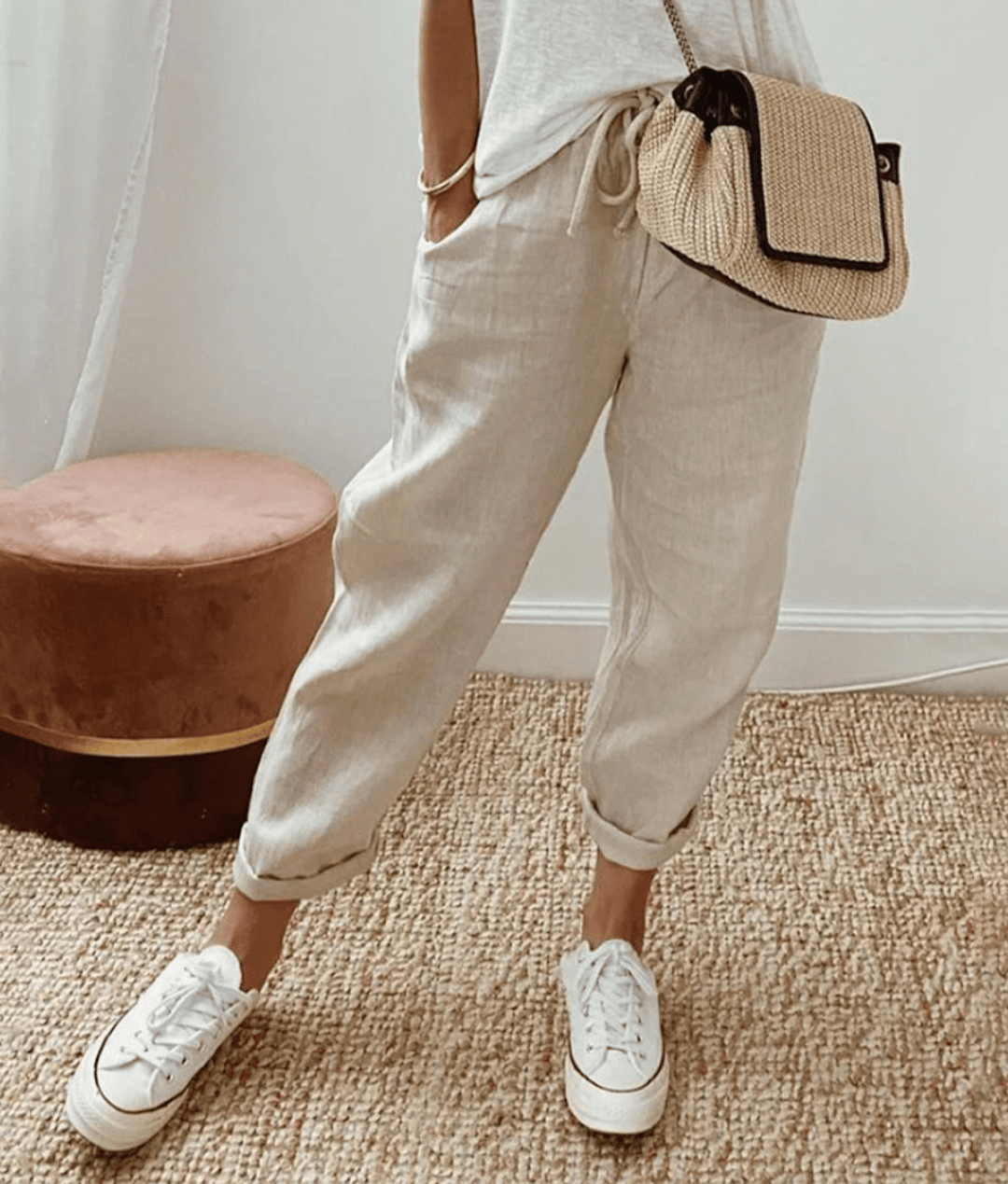Soft Women's Linen Cotton Trousers - Casual Loose Fit Pants