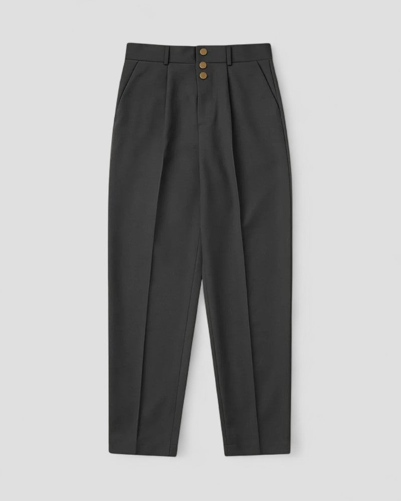 Elegant Cotton Blend Wide Leg Tailored Trousers for Men 4