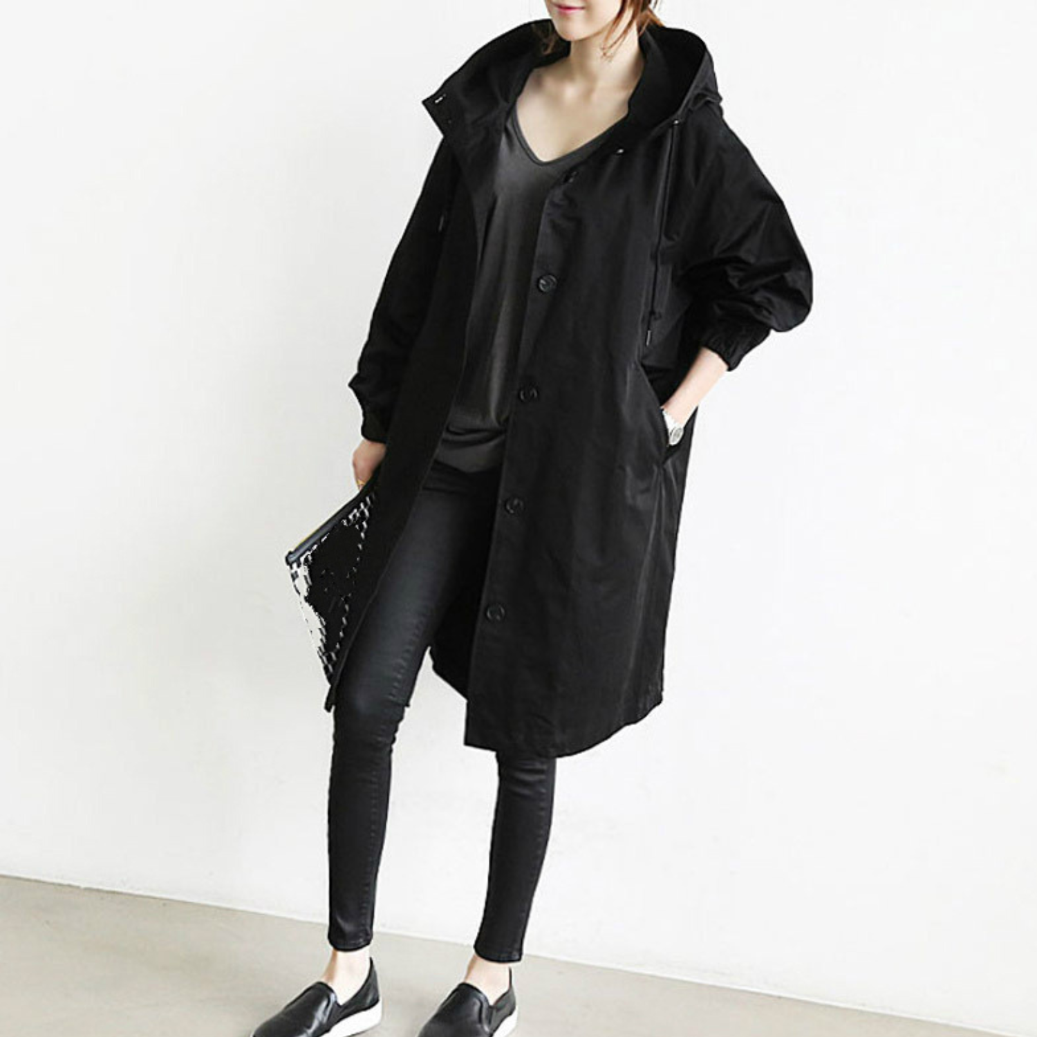 Waterproof Women's Trench Coat with Hood - Luxivelle