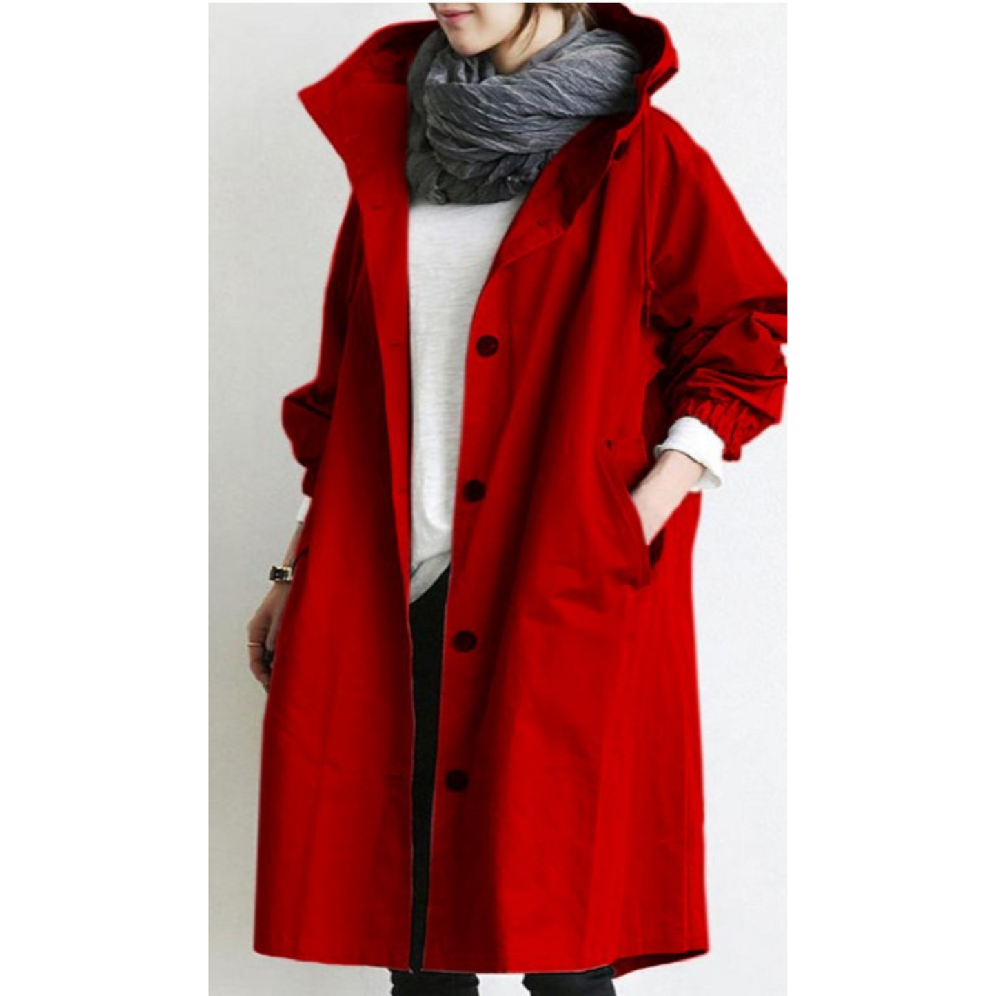 Waterproof Women's Trench Coat with Hood