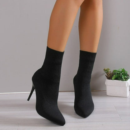 Cozy Knit Low Ankle Boots for Women - Luxivelle