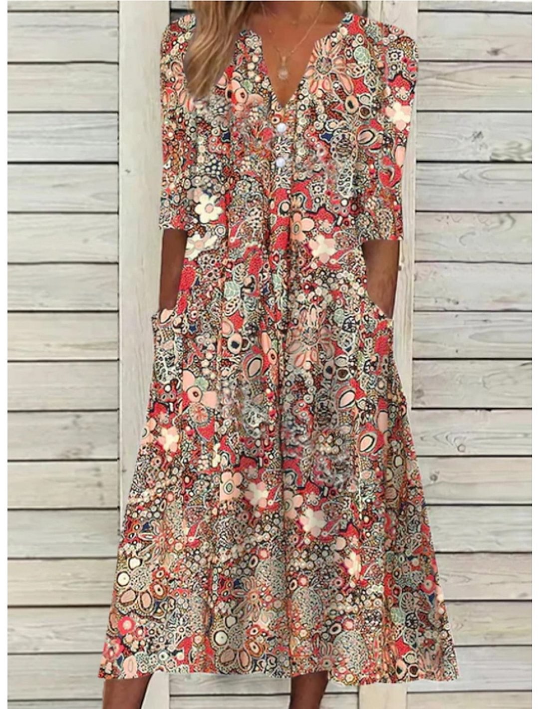 Elegant V-Neck Dress for Any Occasion - Luxivelle