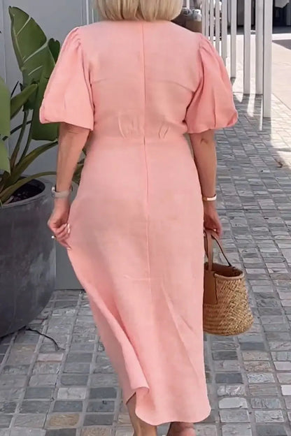 Classic V-Neck Ladies Party Dress